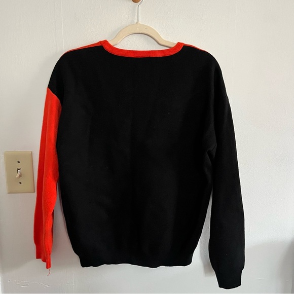 ModCloth Skeleton Print Halloween Sweater Black Orange Size L Novelty Comfy - Picture 4 of 6